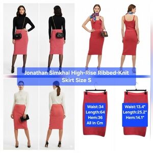 Jonathan Simkhai High-Rise Ribbed-Knit Skirt Size S